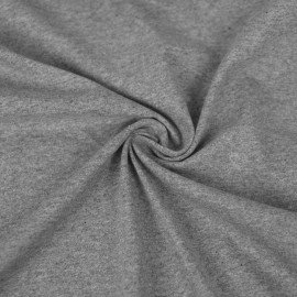 Tissu jersey de coton recyclé et coton vierge - gris chiné
