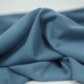 Tissu jersey de coton recyclé et coton vierge - dusty blue