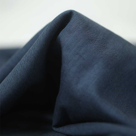 Tissu twill de coton sergé noir et bleu clair