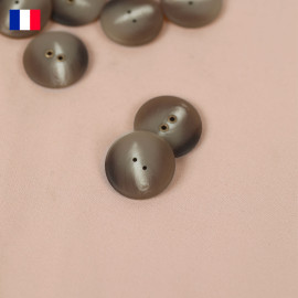 27 mm - Boutons rond deux trous mat en Galalithe effet marbré blanc et marron
