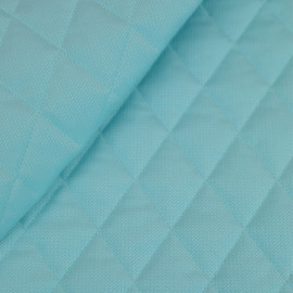 Tissu matelassé velours grainé à motif losanges - Bleu Turquoise