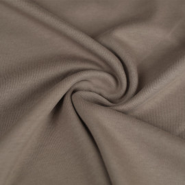 Tissu jersey maille tricoté de coton uni peigné - Marron