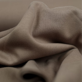 Tissu jersey maille tricoté de coton uni peigné - Marron