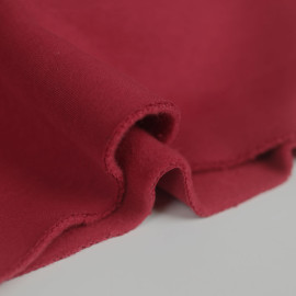 Tissu sweat gratté de coton - uni - Rouge