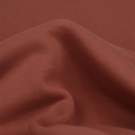 Tissu sweat gratté de coton - uni - rouge foncé