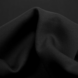 Tissu sweat gratté de coton - uni - Noir