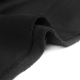 Tissu sweat gratté de coton - uni - Noir