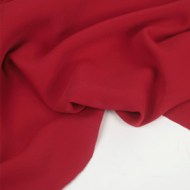 Tissu crêpe Gisèle - uni - Rouge