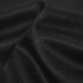 Tissu flanelle de laine Albano sergé noir
