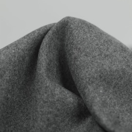 Tissu drap de laine uni - gris