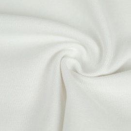 Tissu jersey maille tricoté ( ou bord-côte ) - blanc