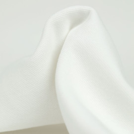 Tissu jersey maille tricoté ( ou bord-côte ) - blanc