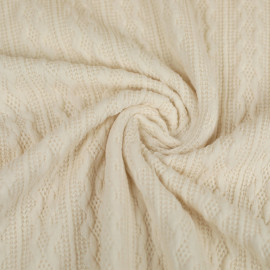 Tissu maille tricot tressé - uni - Écru