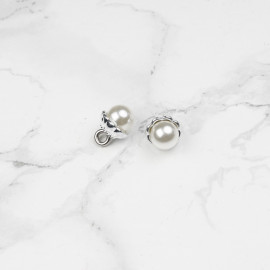 Bouton imitation perle ronde nacré 8 mm - mercerie en ligne - pretty mercerie